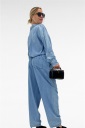 pantalone modello balloon effetto chambray fluid